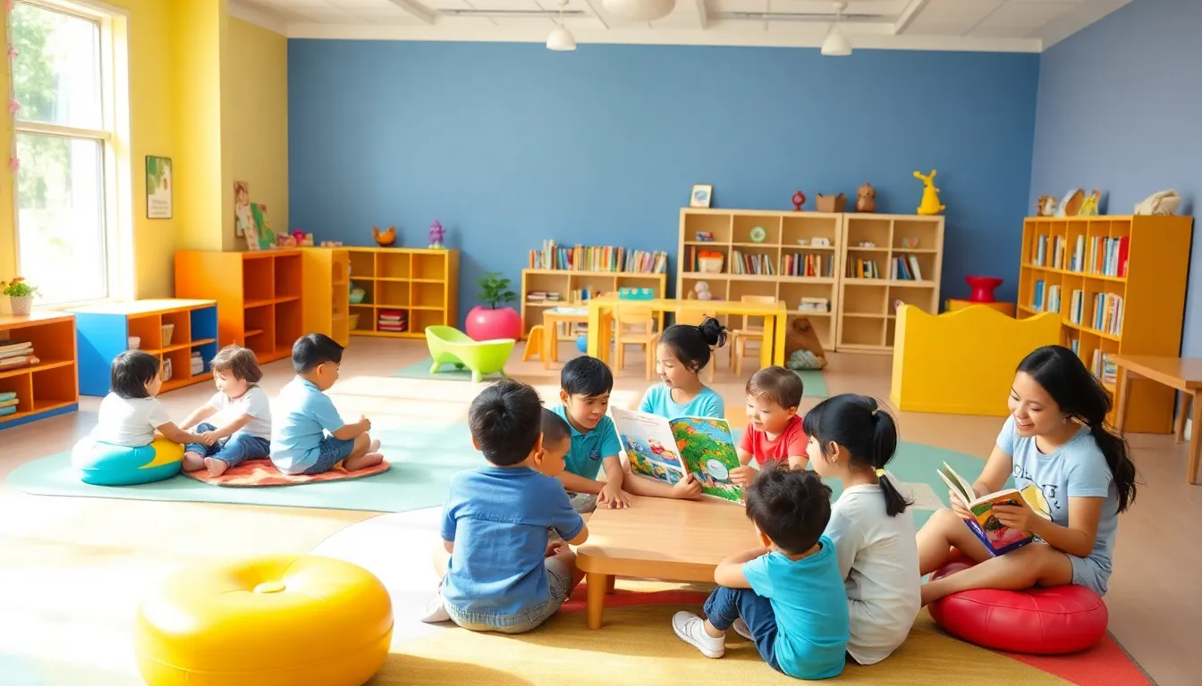 colorful play area in a welcoming early learning center.